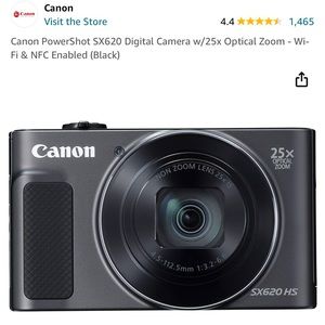 Canon PowerShot SX620 HS 20.2MP Digital Camera - Black